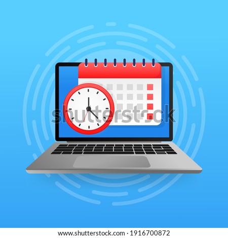 Calendar timer time management, great design for any purposes. Business concept. Schedule icon symbol. Time management. Business organizer.
