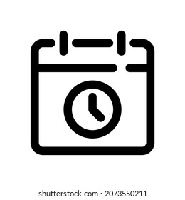 Calendar times icon, simple vector line style, editable stroke