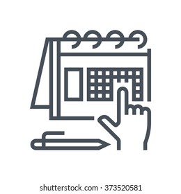 Calendar, timing, deadline icon suitable for info graphics, websites and print media and  interfaces. Line vector icon.