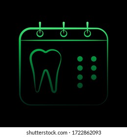 Calendar, tooth nolan icon. Simple thin line, outline vector of dentist icons for ui and ux, website or mobile application