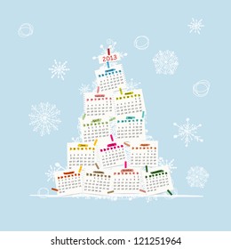 Calendar tree 2013 for your design