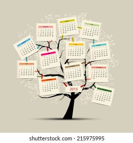 Calendar tree 2015 for your design