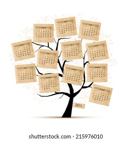 Calendar tree 2015 for your design