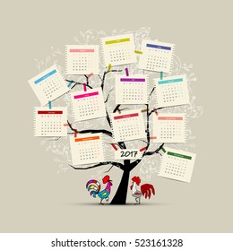 Calendar tree 2017 for your design