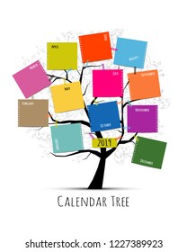 Calendar tree 2019 design