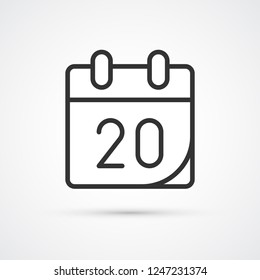 Calendar trendy black icon. Vector illustration