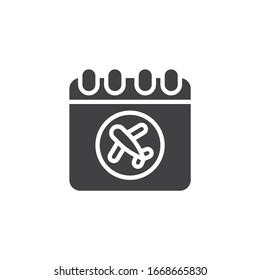 Vektorillustration des Kalenderreisedatums Symbol. Abreisetag gefülltes Flachzeichen für mobiles Konzept und Web-Design. Reiseerinnerungssymbol des Kalenders. Symbol, Logo-Abbildung. Vektorillustration-Grafiken