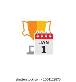 Calendar Trophy Logo Icon Design