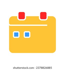 Calendario con dos fechas marcadas icono de línea. Diario, organizador, fecha importante, mes, vacaciones, Año Nuevo, semana, fin de semana. Icono de color vectorial sobre fondo blanco para negocios y publicidad.