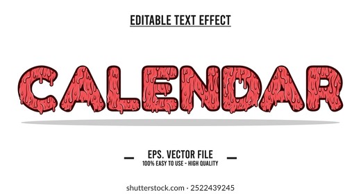calendar typography editable text effect
