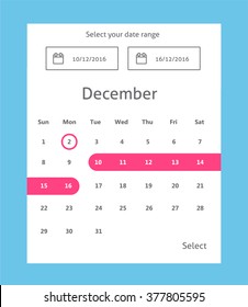 Calendar UI Element. Vector Illustration