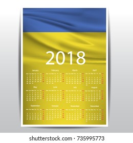 Calendar of UKRAINE flag