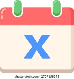 Ícone de vetor indisponível no calendário, ícone de pixel perfeito editável