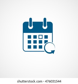 Calendar Update Blue Flat Icon On White Background