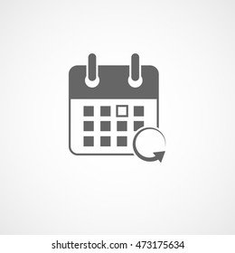 Calendar Update Flat Icon On White Background