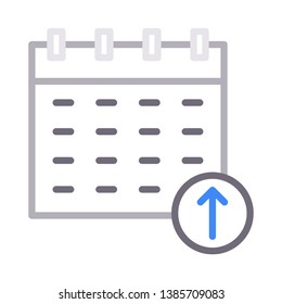 calendar upload color line icon