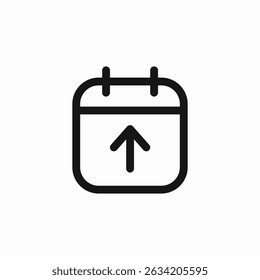 calendar upload icon sign vector