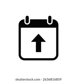 Calendar with Upward Arrow for Time Focus and Growth