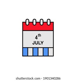 Calendar USA outline icon. Signs and symbols can be used for web, logo, mobile app, UI, UX