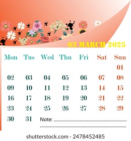 Un calendario se utiliza para contar las fechas, los días importantes de la vida