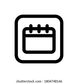 Vector de contorno del icono Calendario (interfaz de usuario). aislado en fondo blanco