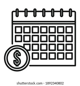 Calendar utilities icon. Outline calendar utilities vector icon for web design isolated on white background