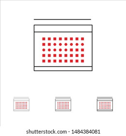 Calendar, Vacation, Date, Holidays Bold and thin black line icon set. Vector Icon Template background