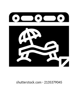 Kalenderurlaub Glyphe Symbol Vektor. Urlaubszeichen im Kalender. isoliertes Kontursymbol