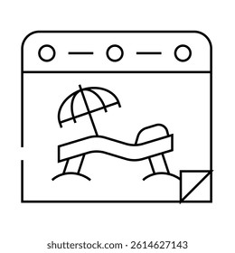 calendar vacation line icon vector. calendar vacation sign. isolated contour symbol black illustration