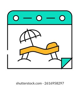 calendar vacation line icon vector. calendar vacation sign. isolated symbol illustration