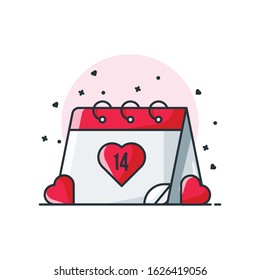 Calendar Valentine Day Icon Design Illustration, High quality illustrations for you and you can use these icons for any projects