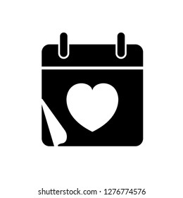 calendar, valentine day icon vector template 
