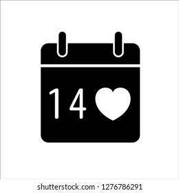 calendar, valentine day icon vector