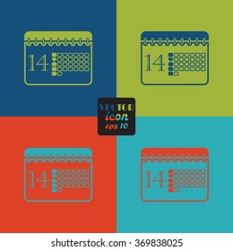 Calendar - Valentine's Day vector icon