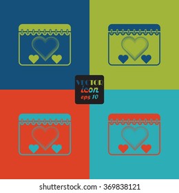 Calendar - Valentine's Day vector icon