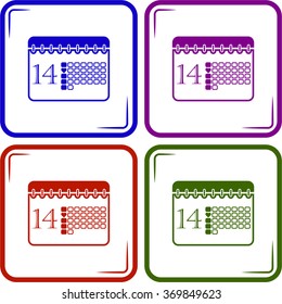 Calendar - Valentine's Day vector icon