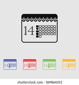Calendar - Valentine's Day vector icon