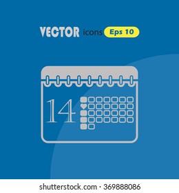 Calendar - Valentine's Day vector icon