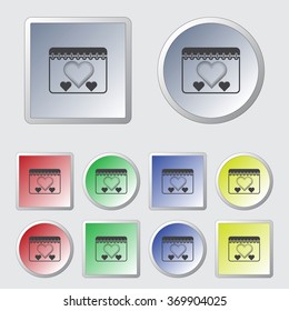 Calendar - Valentine's Day vector icon