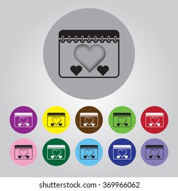 Calendar - Valentine's Day vector icon