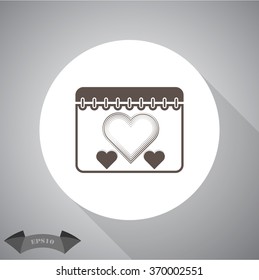 Calendar - Valentine's Day vector icon