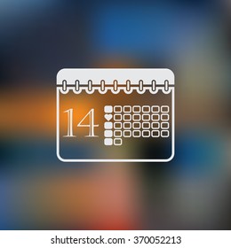 Calendar - Valentine's Day vector icon