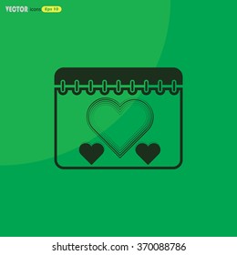 Calendar - Valentine's Day vector icon
