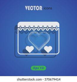 Calendar - Valentine's Day vector icon