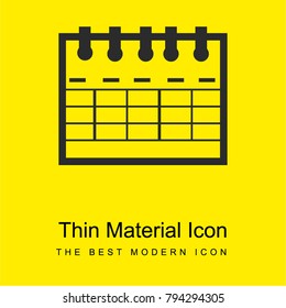 Calendar variant symbol bright yellow material minimal icon or logo design