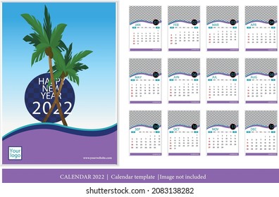 calendar vector for 2022 template