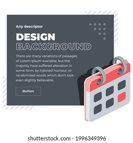 Calendar. Vector 3d isometric, color web icons. Creative design idea, concept for infographics.