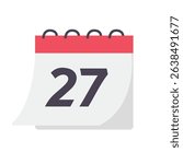 Calendar vector art, calendar clip art, clip art calendar, flat design vector illustration, isolated on white background
