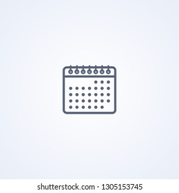 Calendar, vector best gray line icon on white background, EPS 10
