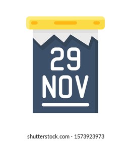 Calendar vector, Black friday related flat style icon